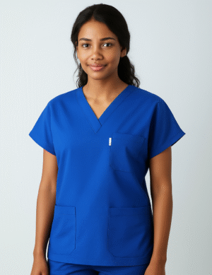 Saks Mavisi Yarasa Kol Scrubs (Tek Üst) Medkoop Classic Serisi