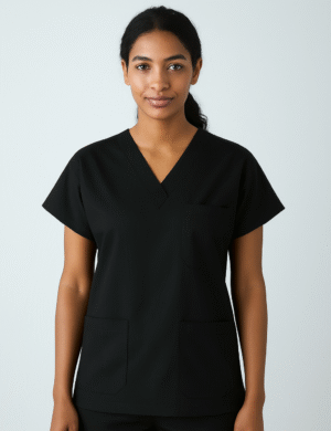 Siyah Yarasa Kol Scrubs (Tek Üst) Medkoop Classic Serisi