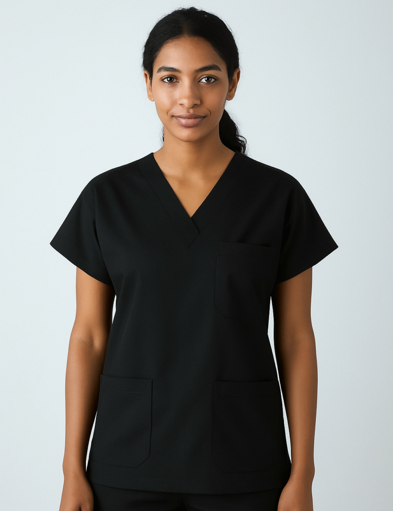 Siyah Yarasa Kol Scrubs (Tek Üst) Medkoop Classic Serisi